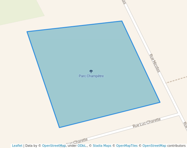 walking in Parc Champêtre map in Salaberry-de-Valleyfield