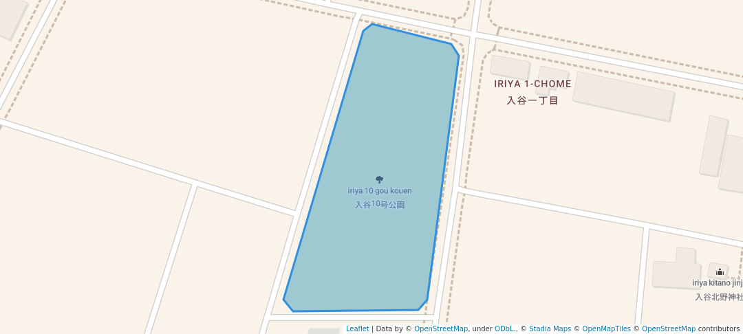 walking in 入谷10号公園 map in Adachi City