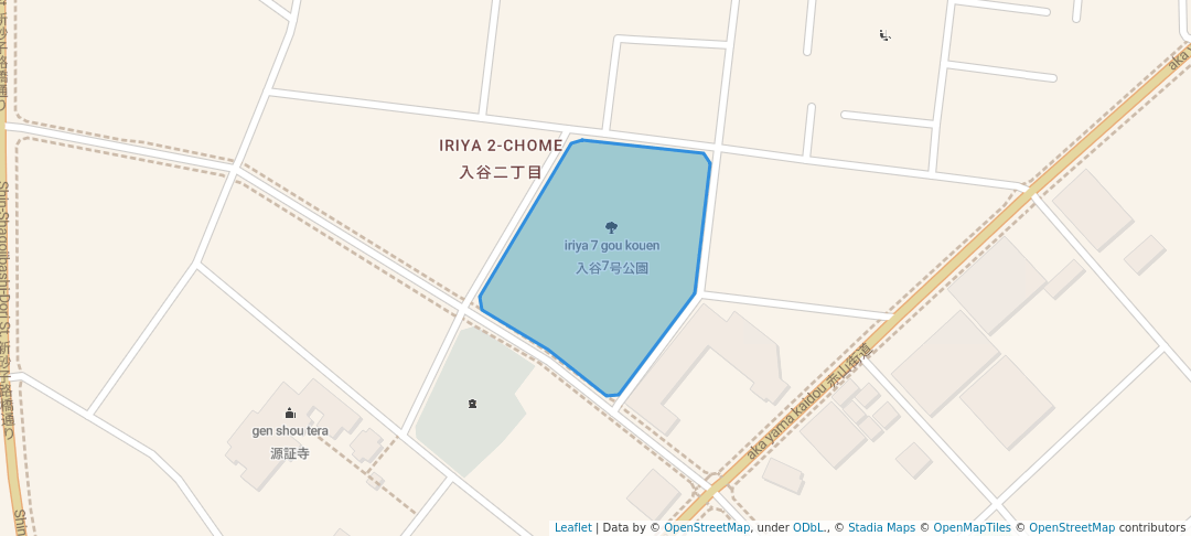 walking in 入谷7号公園 map in Adachi City