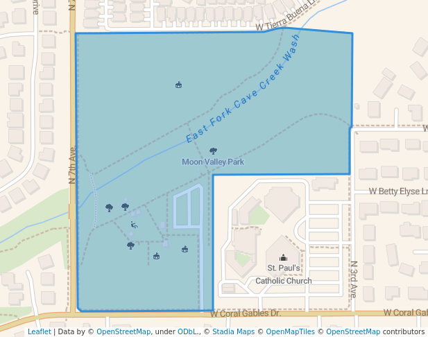walking in Moon Valley Park map in Phoenix