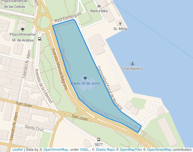 walking in Paseo 20 de Junio map in Rosario