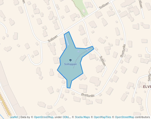 walking in Soltoppen map in Bergen