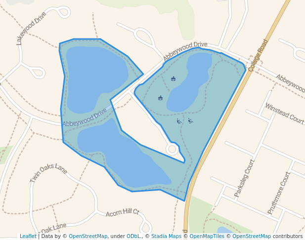walking in Abbeywood Park map in Lisle