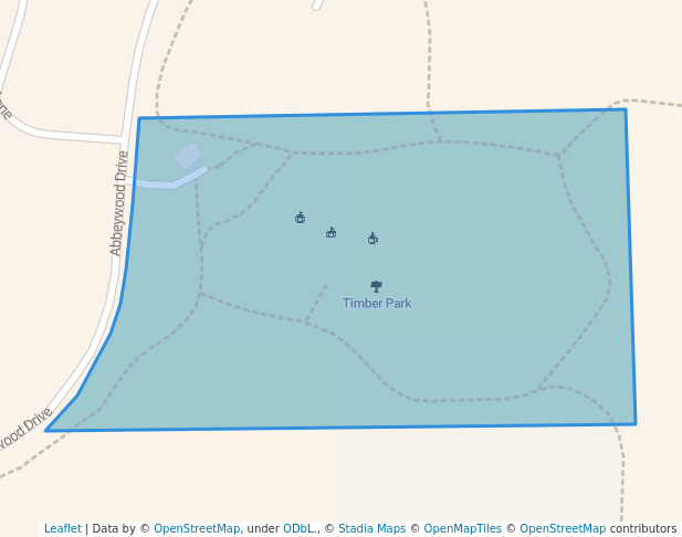 walking in Timber Park map in Lisle