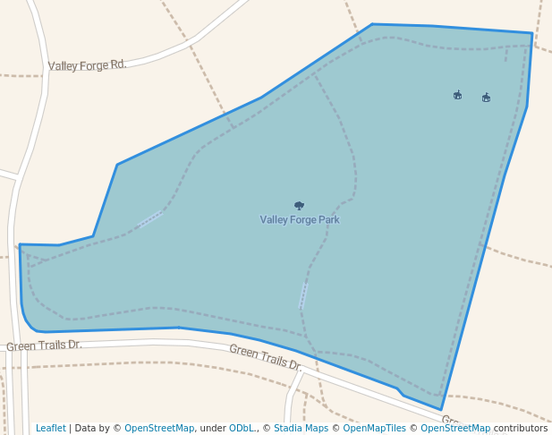walking in Valley Forge Park map in Lisle