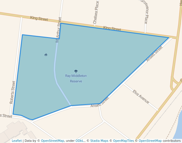 walking in Ray Middleton Reserve map in Hamilton