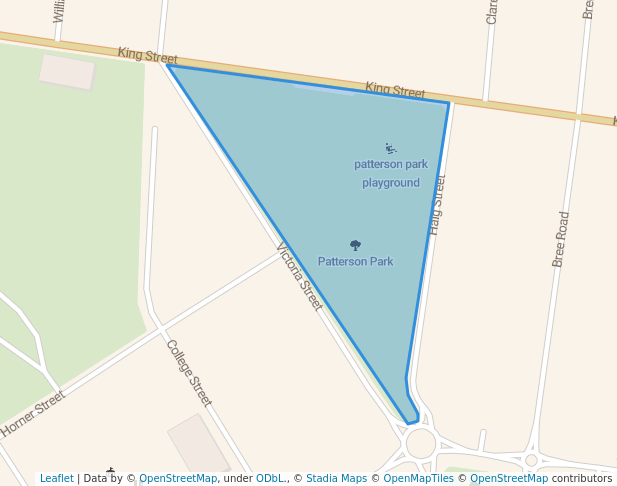 walking in Patterson Park map in Hamilton