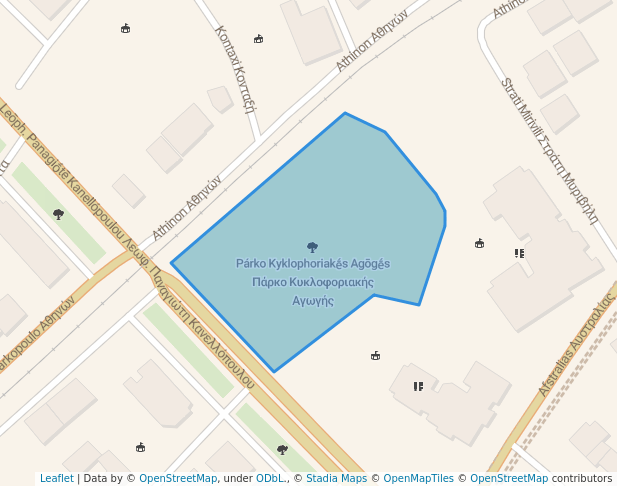 walking in Πάρκο Κυκλοφοριακής Αγωγής map in Patra