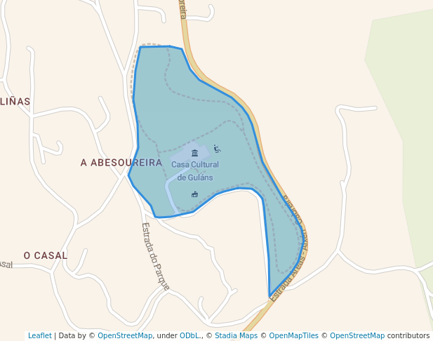 walking in Parque Abisoureira map in Ponteareas