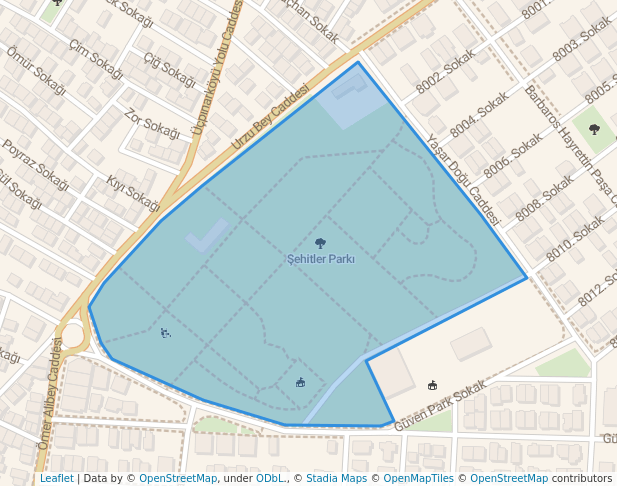 walking in Şehitler Parkı map in Balıkesir