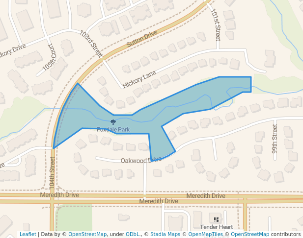 walking in Foxdale Park map in Urbandale