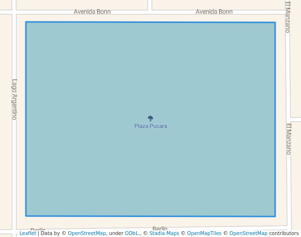 walking in Plaza Pucará map in Villa Carlos Paz