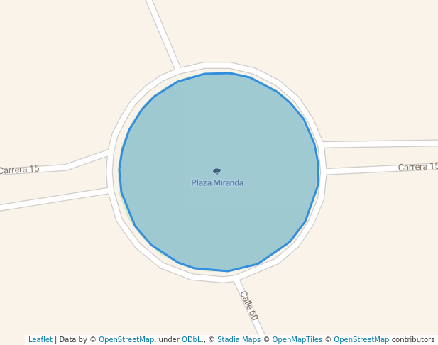 walking in Plaza Miranda map in Barquisimeto