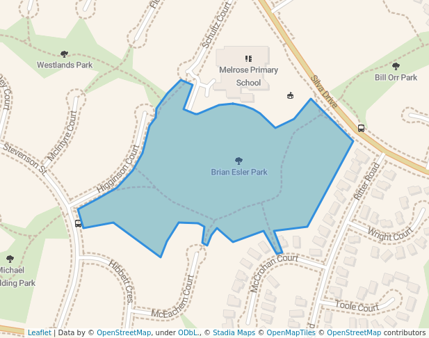 walking in Brian Esler Park map in West Wodonga