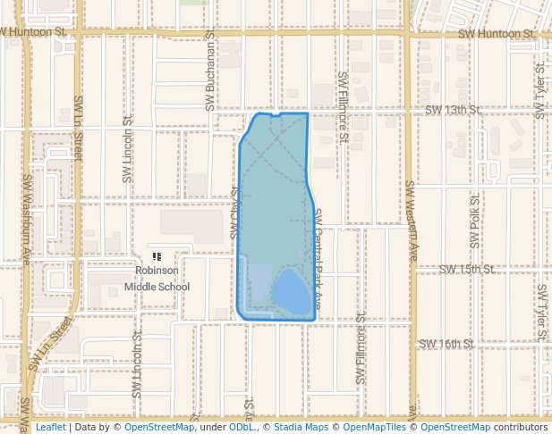 walking in Central Park map in Topeka