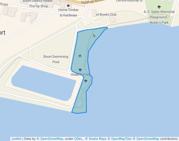 walking in Historic Park map in Boort