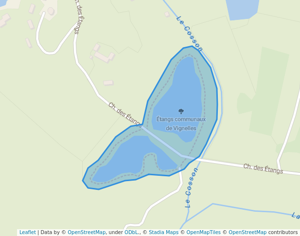 Étangs communaux de Vignelles in Jouy-le-Potier | Map and Routes
