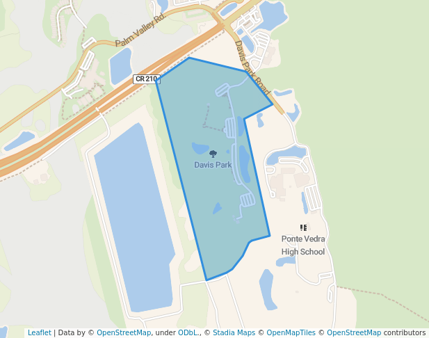 walking in Davis Park map in Ponte Vedra Beach