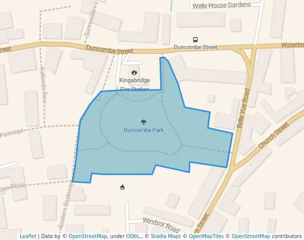 walking in Duncombe Park map in Kingsbridge