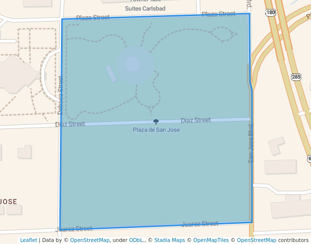 walking in Plaza de San Jose map in Carlsbad