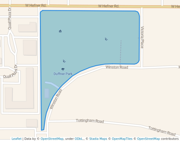 walking in Duffner Park map in The Village