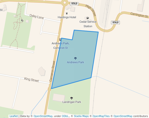 walking in Andrews Park map in Wauchope