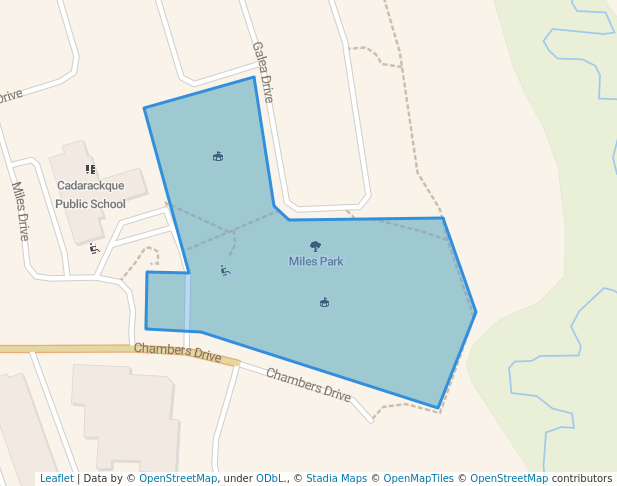 walking in Miles Park map in Ajax