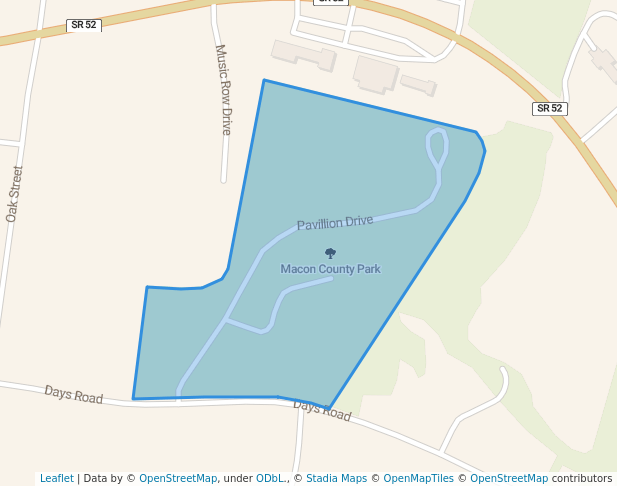 walking in Macon County Park map in Lafayette