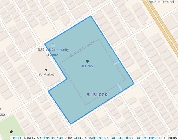 walking in BJ Park map in Kolkata