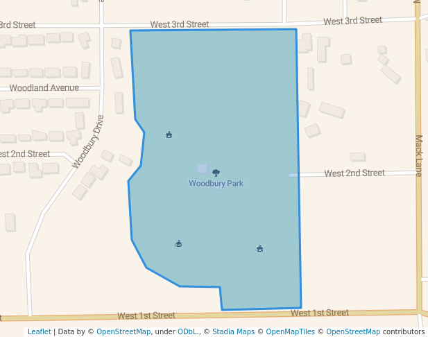 walking in Woodbury Park map in Craig