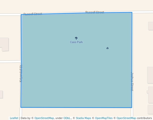walking in Cass Park map in Carlsbad