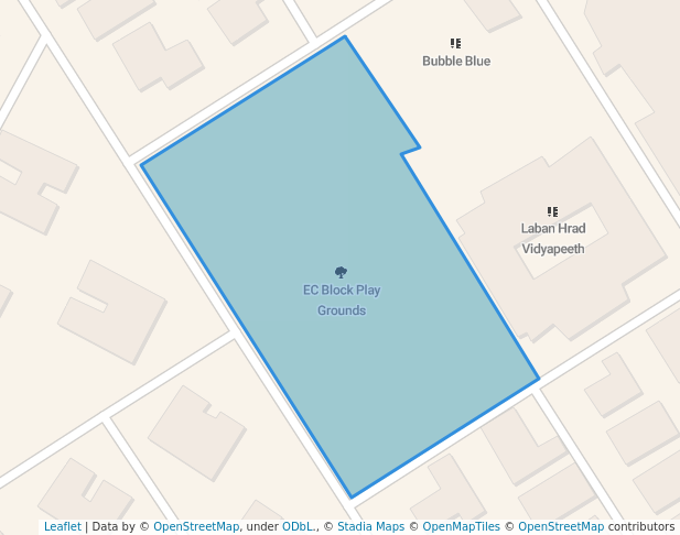 walking in EC Block Play Grounds map in Kolkata