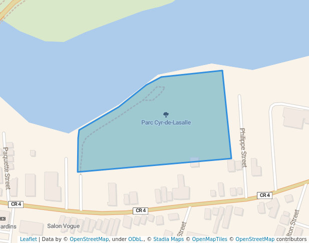 walking in Cyr-de-Lasalle Park map in Hawkesbury