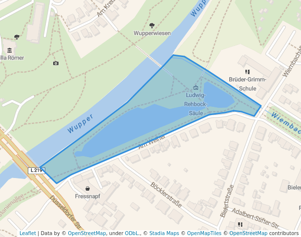walking in Ludwig-Rehbock-Anlage map in Leverkusen