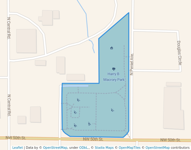 walking in Harry B. Macrory Park map in Bethany