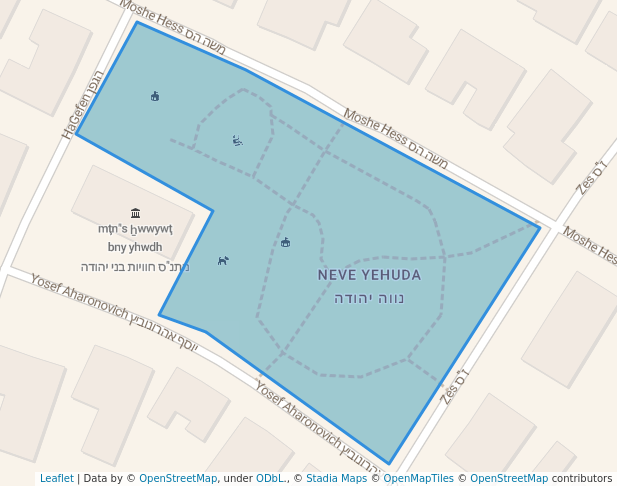 walking in גן הבנים map in Rehovot
