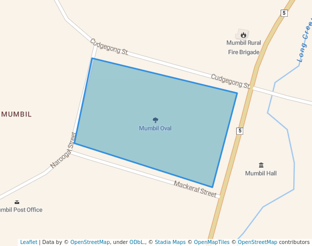 walking in Mumbil Oval map in Mumbil