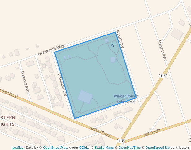 walking in Winkler County Park map in Wink