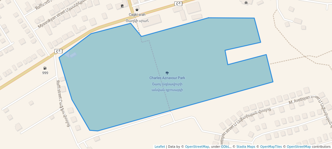 walking in Charles Aznavour Park map in Hrazdan
