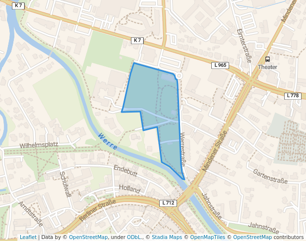 walking in Werregärten map in Herford