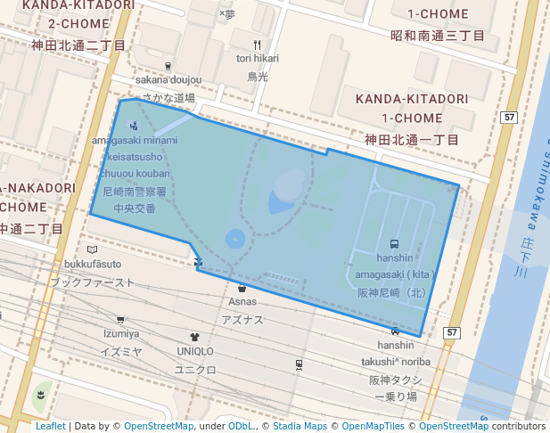 walking in 中央公園 map in Amagasaki