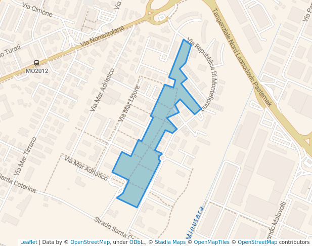 walking in Parco Santa Caterina map in Modena