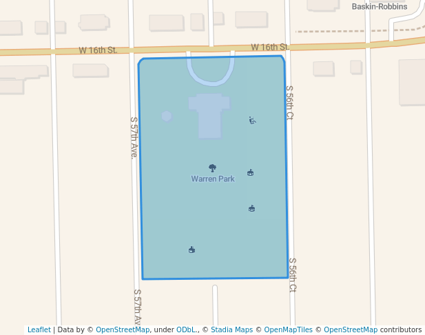 walking in Warren Park map in Cicero