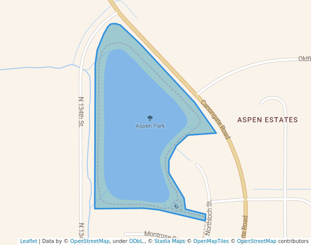 walking in Aspen Park map in Waverly