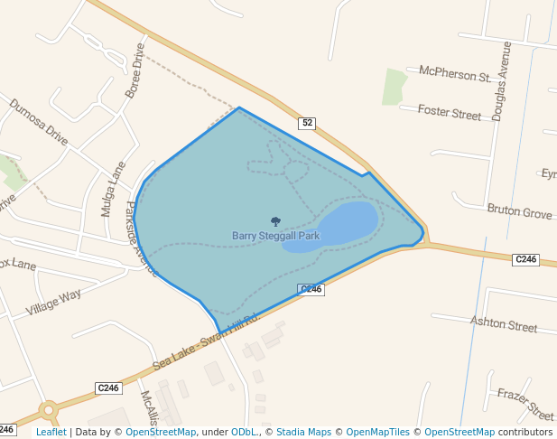 walking in Barry Steggall Park map in Swan Hill