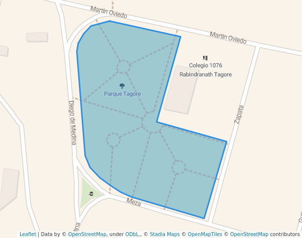 walking in Parque Tagore map in Pueblo Libre