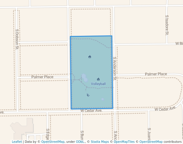 walking in Patton-Young Park map in Mitchell