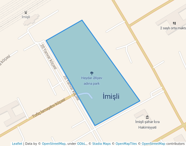 Heydər Əliyev adına park in Imishli | Map and Routes