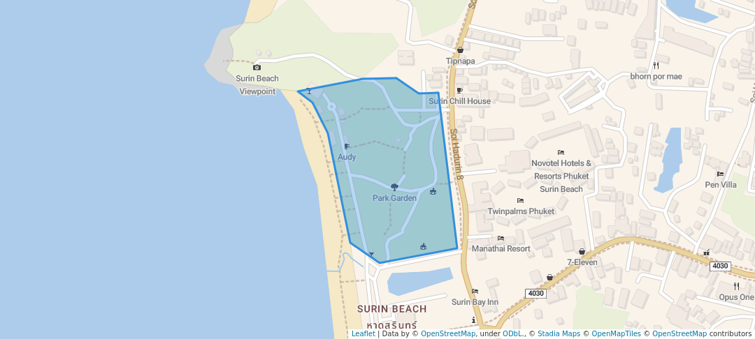 walking in Park Garden map in Choeng Thale