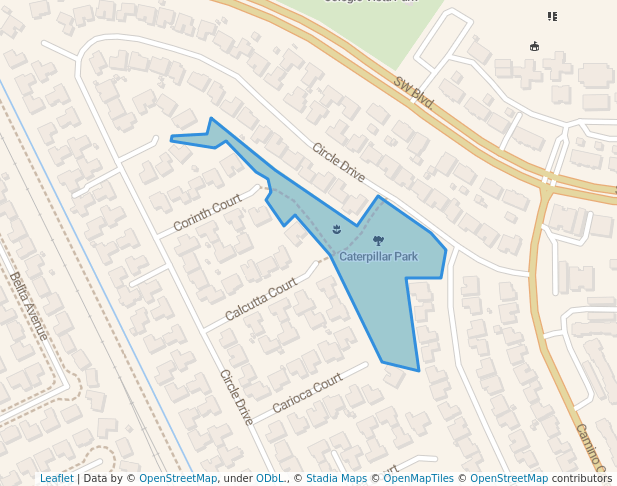 walking in Caterpillar Park map in Rohnert Park